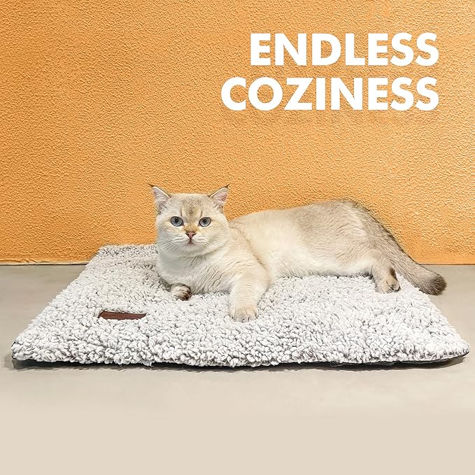 Mora Pets Self Warming Cat Bed Self Heating Cat Dog Mat Pet Pad Extra Warm | Self Heated Cat Bed for Indoor Outdoor Pets, Removable Washable Cover, Non Slip Bottom, Crinkle-Free, No Plug, 29.1 x 18.9 in