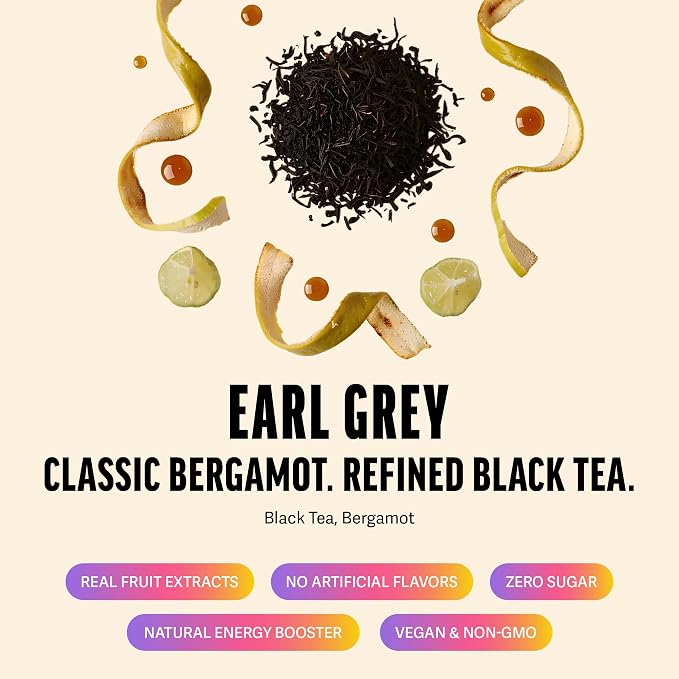 Zest High Caffeine Black Tea Bags – Earl Grey Energy Tea with Natural Bergamot – 150mg Caffeine per Cup – Focus & Morning Breakfast Tea for Energy – Caffeinated Coffee Substitute – 20Ct Pack