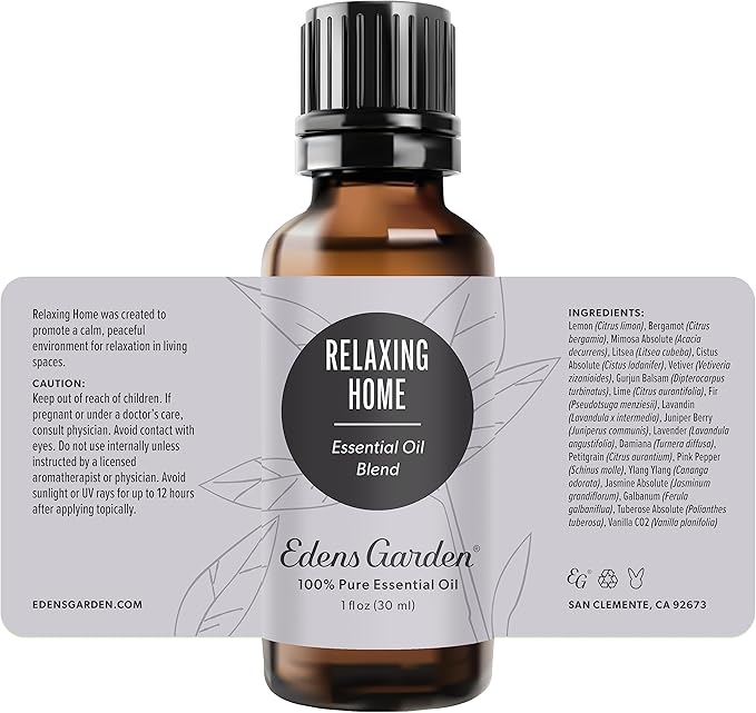 Edens Garden Relaxing Home Essential Oil Blend- 100% Pure Premium Grade, Undiluted, Natural, Therapeutic, Aromatherapy, The Best for Skin, Candle, Humidifiers 30 ml (1 fl oz)