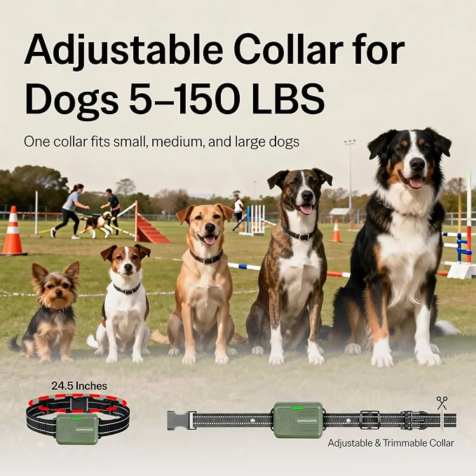 SafeShock (latest version) - Dog Shock Collar with Remote Control, 4500FT Range Shock Collar for Dogs & Training Collar, Waterproof, Beep & Vibration First, Rechargeable for Small Medium Large Dogs