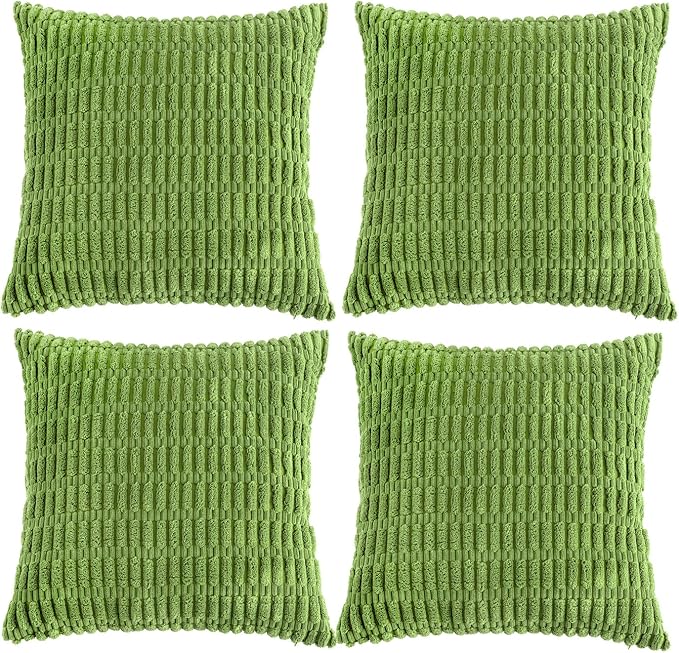 Fancy Homi 4 Packs Decorative Throw Pillow Covers for Living Room Couch Bed, Modern Farmhouse Boho Home Décor Accent Cushion Case, 20" x 20", Lime Green