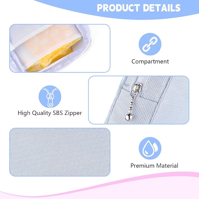 Period Bag for Teen Girls, Canvas Sanitary Napkin Storage Bag with Zipper, Portable Menstrual Pad Bag Tampon Holder for Purse