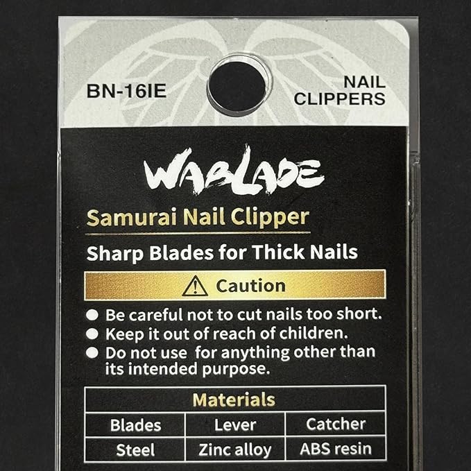 Japanese Nail Clippers, Curved Carbon Steel Blade, Made in Seki Japan, Built-in Nail File & Clippings Catcher, Samurai Design, Fingernail & Toenail Nail Trimmer (Gold)
