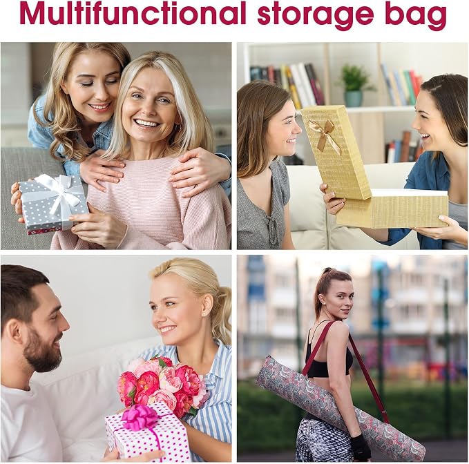 Shinylin 35 Inch Mahjong Mat Carrying Bag with Strap, Printed Drawstring Mahjong Holder Bag Outdoor Travel Canvas Storage for Board Games, Yoga Mats, Tripod
