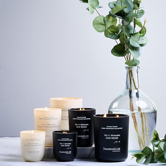 M&SENSE Natural Soy Large Candle| Bamboo Stream | 16.6 oz, 95H Burn | Mini Spring Scented Candles for Relaxation, Valentines Day Gift, Home Décor | for Bedroom, Office
