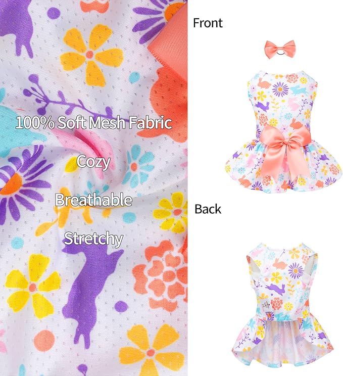 CuteBone Dog Mesh Dress Puppy Sundress Pet Outfit Summer Fashion for Small Dogs Girl Cat Clothes