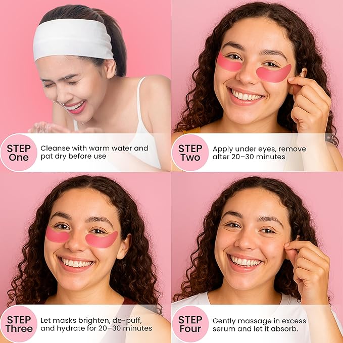 Under Eye Patches – Hydrating Gel Mask for Dark Circles, Puffiness & Fine Lines | Hyaluronic Acid, Collagen, Centella & Vitamin E | 28 Pairs – Pack of 1