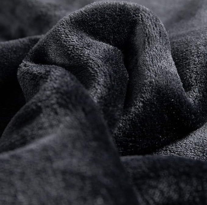 TASTHROW Large Flannel Fleece Throw Blanket, 50×70 Inch - Black | Cozy Lightweight Thick Blanket - All Seasons Suitable for Women, Men and Kids