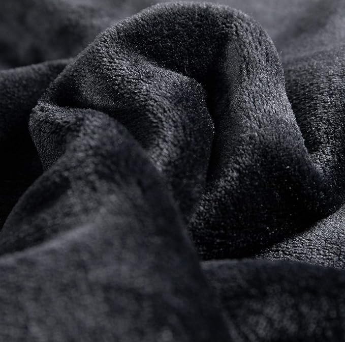 TASTHROW Large Flannel Fleece Throw Blanket, 50×70 Inch - Black | Cozy Lightweight Thick Blanket - All Seasons Suitable for Women, Men and Kids (Two Pack)