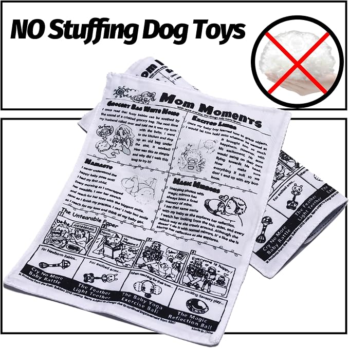 Interactive Dog Toys for Boredom - Newspaper Squeaker Toys - 4PCS Newspaper Dog Toy for Puppy Small Medium Furry Friends