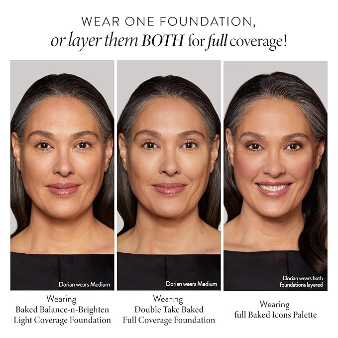 LAURA GELLER Baked Icons Complete Full Face Palette, Porcelain | All-in-One Makeup Palette with Baked Foundations, Blush, Bronzer, Highlighter, Eyeshadows | Coverage for Mature Skin | Travel-Friendly