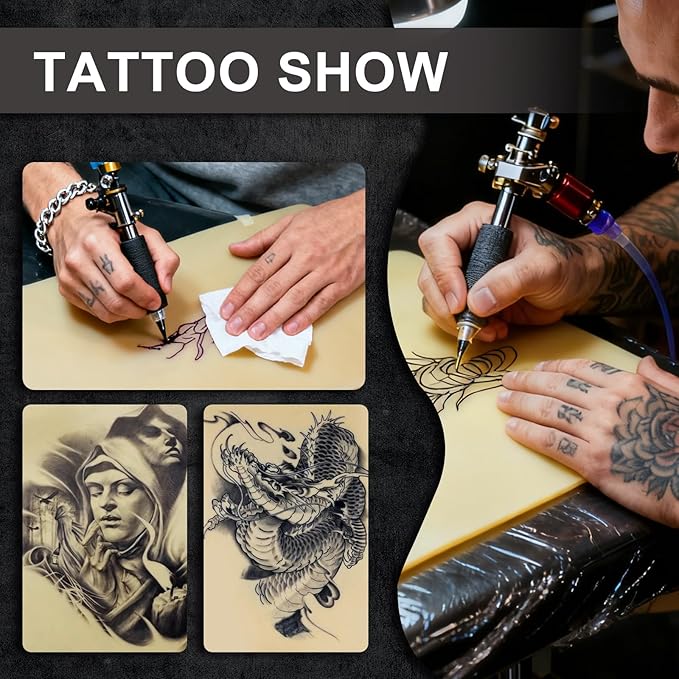 2.5MM Tattoo Practice Skin - Autdor 5Pcs Thick Tattoo Skin Double Sides 12x8in Fake Skin Realistic Tattooing and Microblading Eyebrow Practice Skin for Tattoo Supplies,Beginner and Experienced Artist