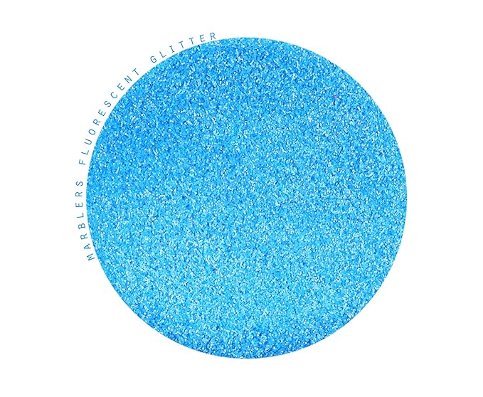 MARBLERS Neon Face & Body Glitter [Fluorescent Blue] 0.18oz (5g) | Fine | Non-Toxic | Vegan | Cruelty-Free | Ethically Sourced | Festival Makeup | Eye, Hair, Nail, Eyeshadow | Cosmetic Grade