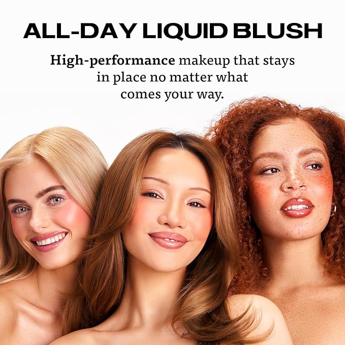 Sacheu Cheek STAY-N Liquid Blush for Cheeks — High Pigment, Buildable, Lightweight Cream Blush for Dewy & Radiant Flushed Cheeks — Long-lasting & Cruelty Free, I'm Bold