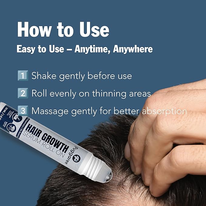 Redensyl Hair–Growth–Serum Roll On – 3% Rosemary, 3% Redensyl, DHT-Blocking Scalp Serum for Thicker, Fuller Hair – For Women & Men (30 ml)