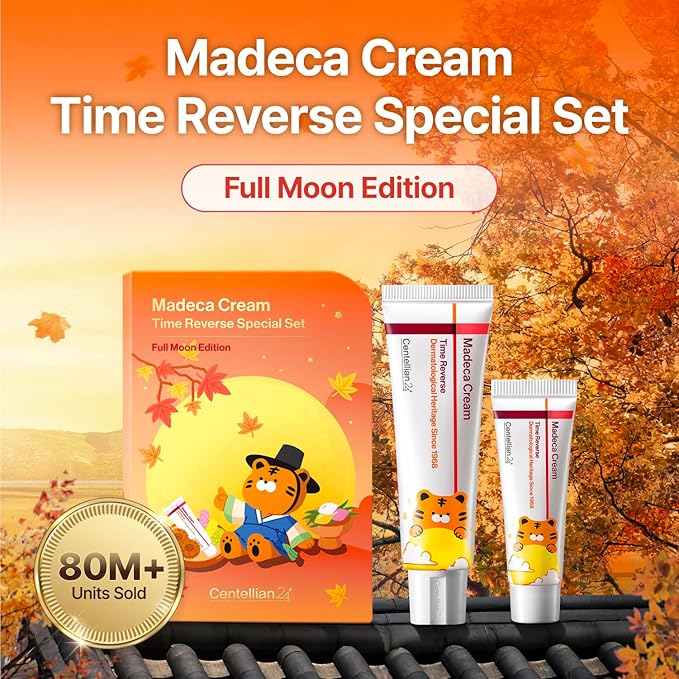 CENTELLIAN 24 Madeca Cream Time Reverse Full Moon Edition (1.69 fl oz+0.5 fl oz / 50ml+15ml) – Advanced Anti-Aging Moisturizer with Centella Asiatica, Collagen, Firming & Hydrating Korean Skincare