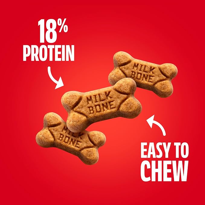 Milk-Bone Soft & Chewy Mini's Dog Training Treats, 18 oz Canister | Made with real chicken breast, small dog treats for training and rewarding, 18% protein, fortified with vitamins and minerals