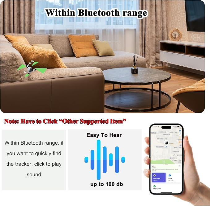 Air Tracker Tags 2 Pack, Bluetooth Tracker for iPhone iPad Find My iOS Only | Key Item Finder Locator with Sound, Smart Luggage Tag for Suitcases, Keys, Bags, Pets, Wallet, Backpack, Replaceable Battery
