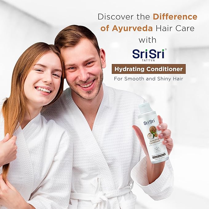 SRI SRI TATTVA Hydrating Conditioner for Smooth and Shiny Hair – Ayurvedic Hair Conditioner with Bhringraj and Aloe Vera to Restore Hair Shine and Moisture – Natural Hair Care Treatment (200 ml)