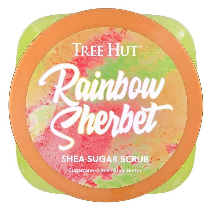 Tree Hut Rainbow Sherbet Shea Sugar Scrub, Exfoliating Body Scrub Removes Dead, Dry Skin for a Soft & Hydrated Feel, Nourishing Essential Body Care, 18 fl oz.