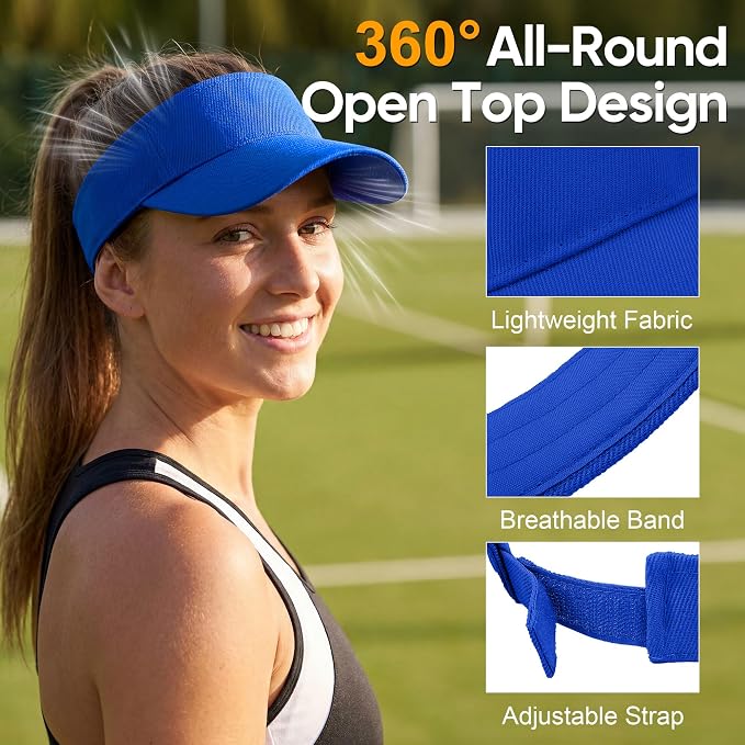 Sports Sun Visor Hats Adjustable Sun Visor Caps for Women and Men