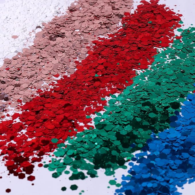 Ceya Chunky Glitter Set 32 Colors, 11.28 oz/ 320g Craft Glitter Powder Mixed Chunky Fine Sparkle Flakes Each 15ml Iridescent Nail Sequins for Epoxy Resin Nail Art Tumbler Slime Festival Decor