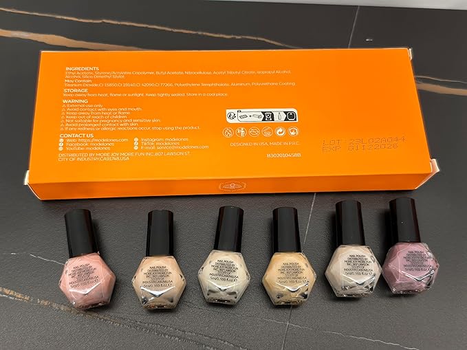 modelones Jelly Nail Polish of 6 Colors Valentines Sheer Nude Mini Nail Polish Set Red Pink Brown Quick Dry Spring Summer Fingernail Polish for DIY Nail Art Salon Home Gift for Women Girl