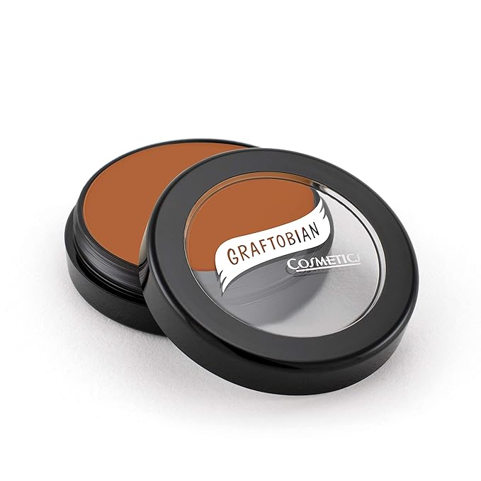Graftobian HD Glamour Crème Foundation 1/2oz, Weightless Full Coverage Makeup, 65 Inclusive Shades, For All Skin Types, Natural or Full-Glam Looks, For Professionals and Beginners, Burnt Amber