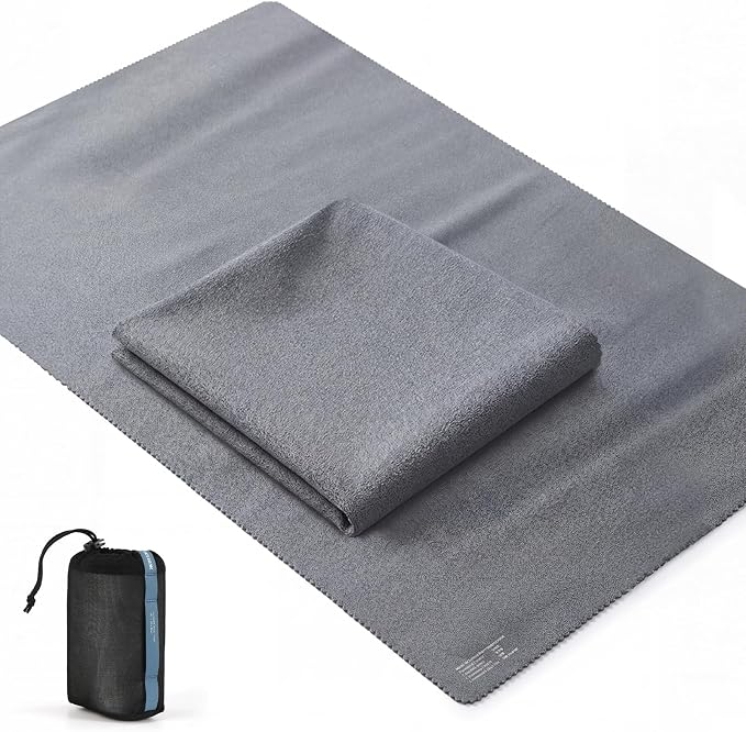 Microfiber Travel Towel, Soft Lightweight Quick Dry Towel, Super Absorbent Compact Travel & Sports & Beach Towels for Camping, Backpack, Gym, Swimming, Yoga, Hiking (Grey, XX Large)