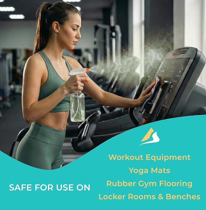 SwaytAway Fitness Mat Cleaner Concentrate – 32oz/Make 4 Gal - No-Slip No-Residue Fresh Mint Essential Oil Formula – USA Made Aromatherapy Yoga Mat Spray for Home & Studio – Natural Cleaning Solution