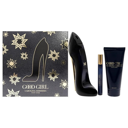 Good Girl by Carolina Herrera for Women - 3 Pc Gift Set 2.7oz EDP Spray, 3.4oz Body Lotion, 10ml EDP Spray