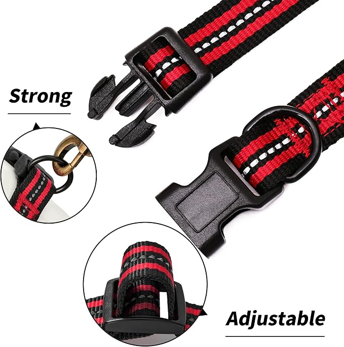 Mile High Life Reflective Dog Collar, Adjustable Lightweight Quick Release