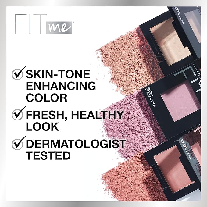 Maybelline Fit Me Powder Blush, Lightweight, Smooth, Blendable, Long-lasting All-Day Face Enhancing Makeup Color, Rose, 1 Count