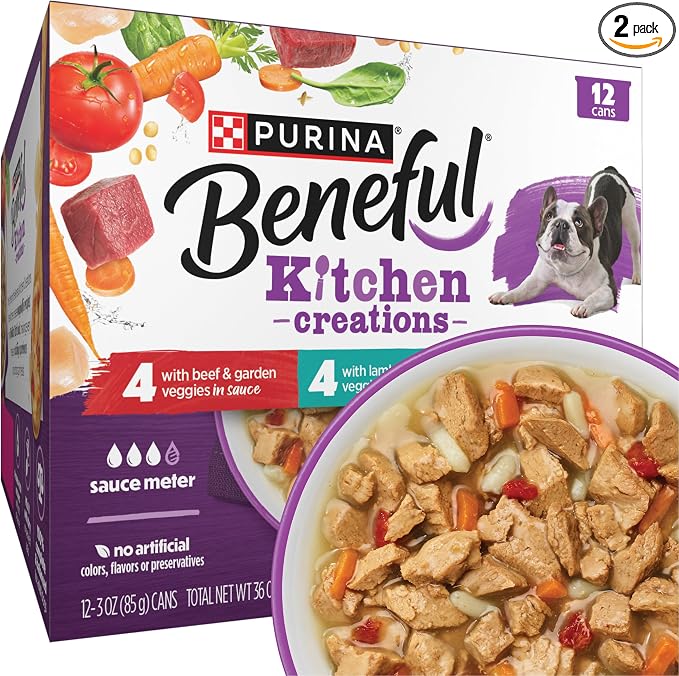 Purina Beneful Wet Dog Food Variety Pack, Medleys Tuscan, Romana & Mediterranean Style - (2 Packs of 12) 3 oz. Cans