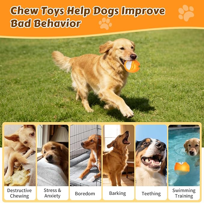 Tough Dog Chew Toys Indestructible Squeaky Toys for Aggressive Chewers Outdoor Swimming Interactive Tough Chew Toys for Medium and Large Dogs