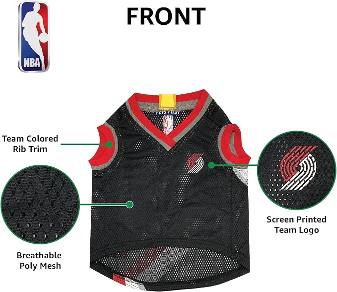 Pets First NBA Portland Trailblazers Dog Jersey, Medium- Tank Top Basketball Pet Jersey