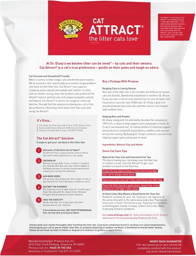Dr. Elsey's Cat Attract Clumping Clay Cat Litter 40 lb. Bag