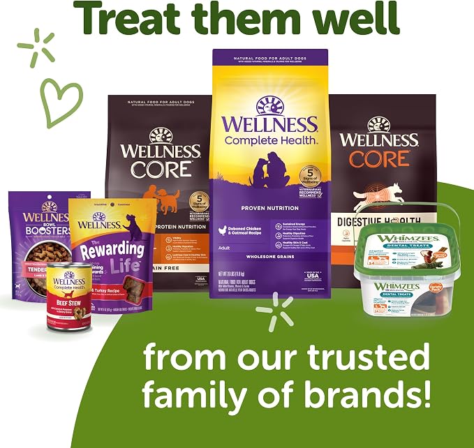 Wellness WHIMZEES Holiday Natural Dog Dental Treat, Christmas Winter Seasonal Gift, Chews, Freshens Breath, Small Size, 6.3 oz Bag, 12 Count