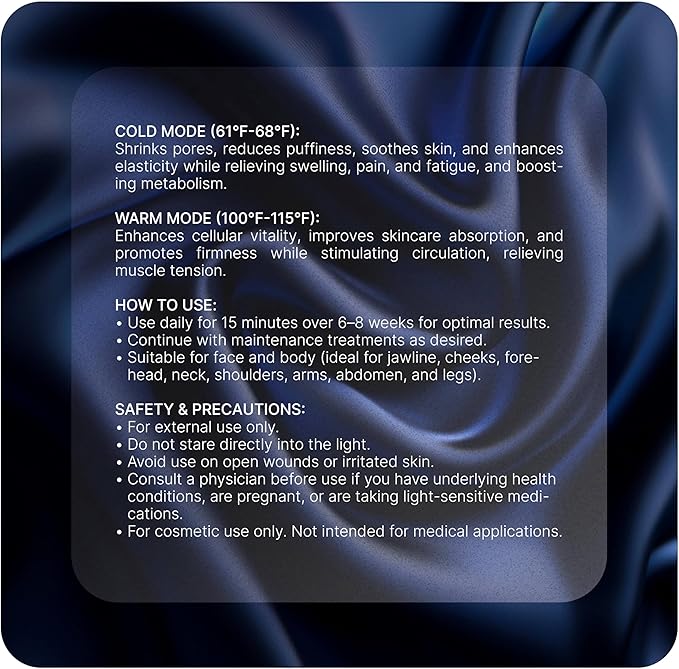 PUREANCE Hot & Cold Beauty Instrument - Red Light Therapy for Face & Neck - Portable Facial Massager Tool - LED Thermal Face Sculpting Wand- for Skin Care, Lift, Puffiness, Wrinkles, Double Chin