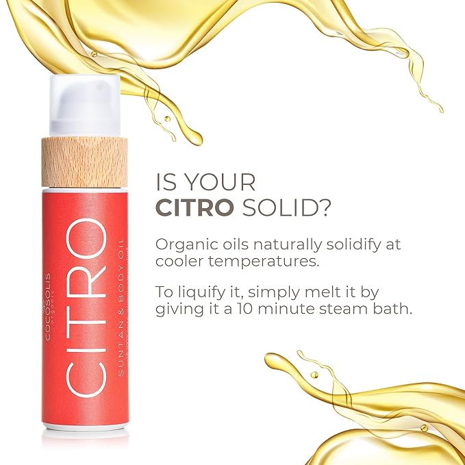 COCOSOLIS CITRO Tanning accelerator - organic tanning oil with vitamin E & citrus scent for a quick, intensive tan - tanning enhancer for a rich chocolate tan - nourishing body lotion