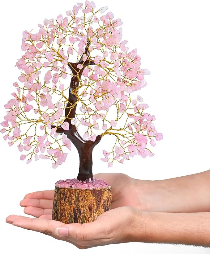 Valentines day gifts for her Rose Quartz Crystal Tree Room Decor and Pink Home Decor Healing crystals Tree of Life Birthday Gifts for Women Mom Sister House warming Gifts Spiritual Present Woman