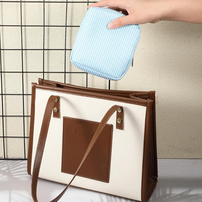 Period Bag, Cute Pad Pouch, Period Bag Pouch, Tampon Bags for Purse, Women Pad Tampon Menstrual Cups Panty Liners, Blue