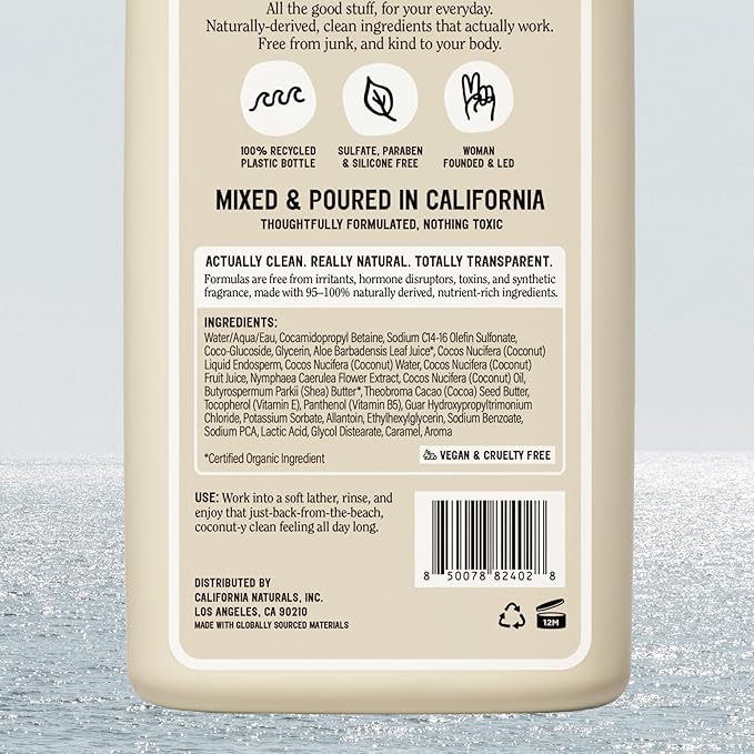 California Naturals Classic Clean Body Wash 2-Pack, Daily Cleansing Body Wash for Soft Healthy Skin, Naturally Scented, Vegan, Cruelty, Paraben & Sulfate Free, 20 oz