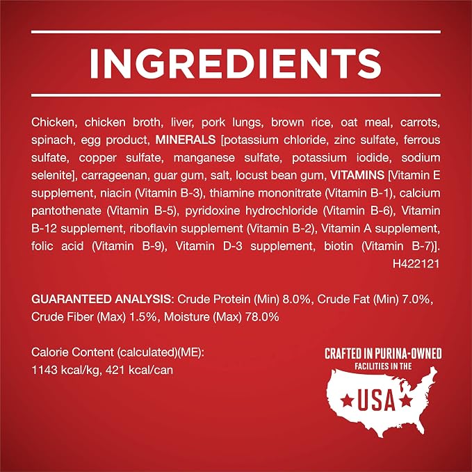 Purina ONE Chicken & Brown Rice Wet Dog Food Classic Ground (12) 13 oz Cans | Ground entree delivers complete and balanced adult nutrition with no fillers and real chicken as the number one ingredient