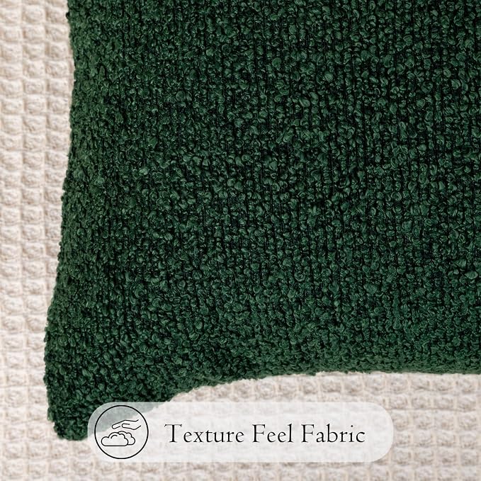 JoraLion 14x26 inch Boucle Lumbar Pillow Cover, Forest Elf Woven Texture Neutral Long Pillow Cover Breathable Cushion Case for Couch Sofa Bed Living Room Home Decor (Cover Only)