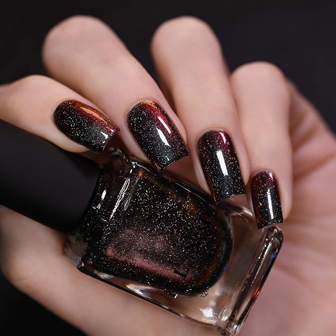 ILNP Eclipse (H) - Black to Red Holographic Ultra Chrome Nail Polish