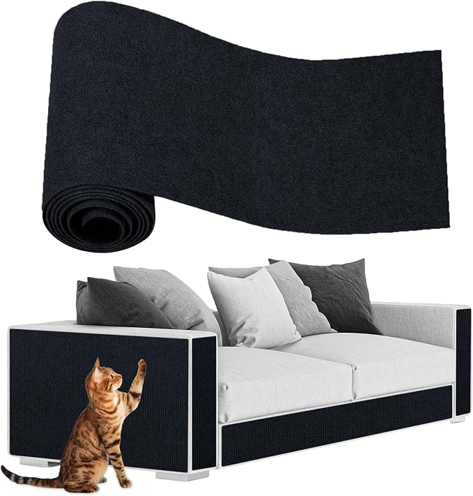 ENONCI 78.7x15.8 Cat Scratch Pad, Furniture Protector for Couch Corners | Trimmable, No-Shedding Cat Scratch Pad with Self-Adhesive Backing for Climbing, Protects Walls, Carpet and Couch