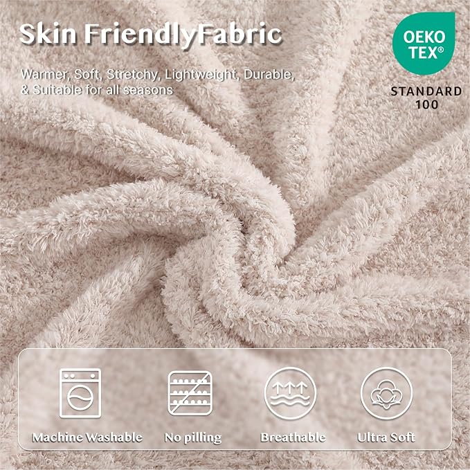 Soft Throw Blanket for Couch-Cozy Reversible Knitted Blankets | Wrensonge Soft Throw Blanket for Couch-Cozy Reversible Knitted Blankets,Cationic Dyeing Taupe