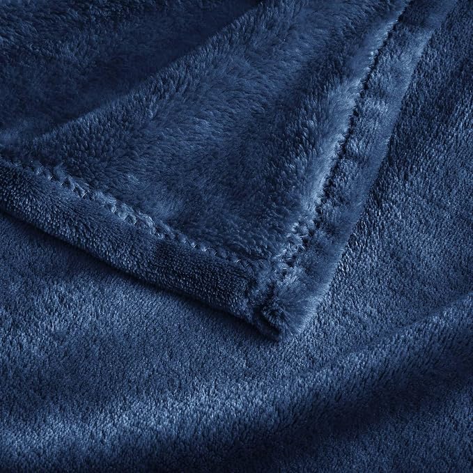 BEDELITE Fleece Blanket Soft Plush Oversized Bed Blanket Navy 120"x120" | Ultra Soft Plush Fleece, Lightweight Warmth, All Season Comfort, Fade Resistant, Machine Washable, Perfect for Sharing