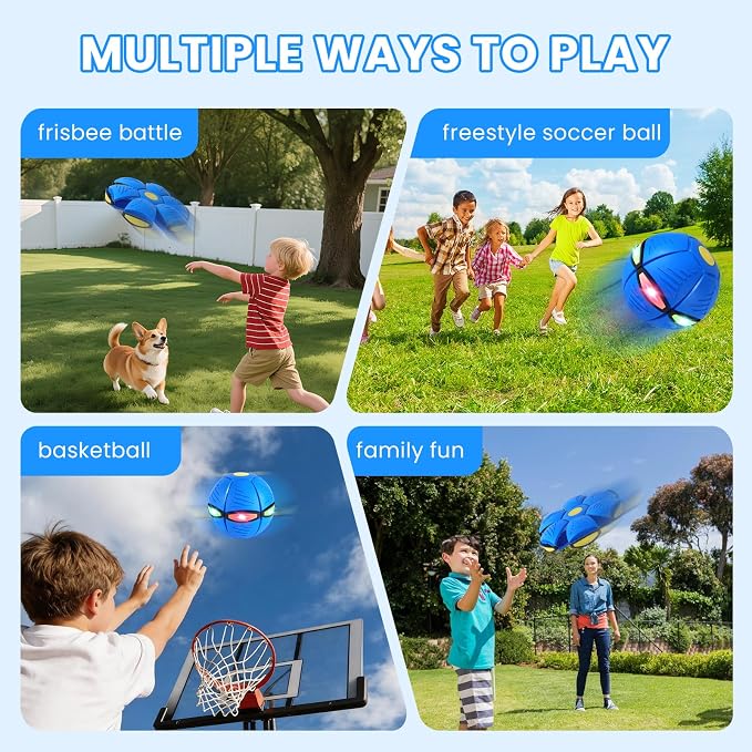 Magic Bouncing Ball 6-Light Transformable Pop up Ball, Interactive Bouncy Toy for Kids Dogs Pets